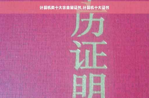 计算机类十大含金量证书,计算机十大证书