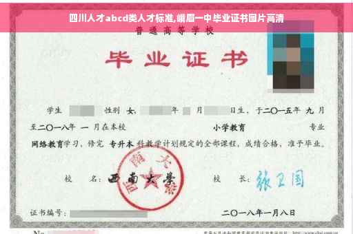 四川人才abcd类人才标准,峨眉一中毕业证书图片高清