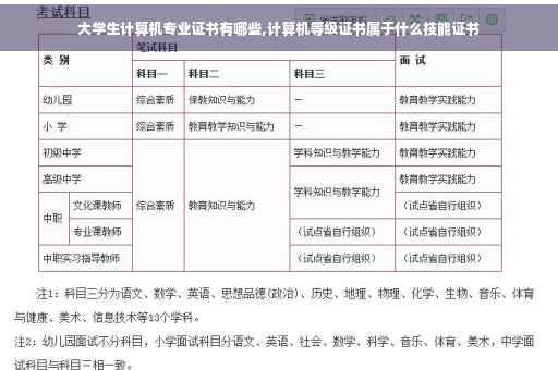 大学生计算机专业证书有哪些,计算机等级证书属于什么技能证书
