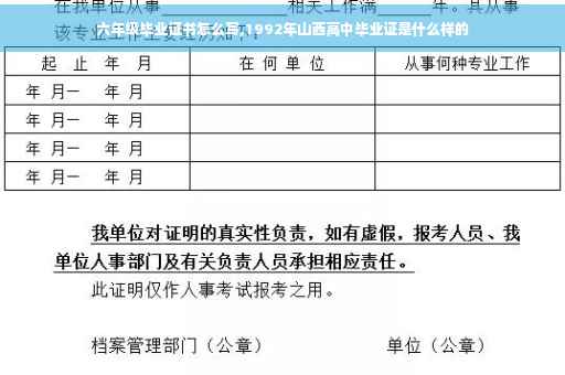 六年级毕业证书怎么写,1992年山西高中毕业证是什么样的