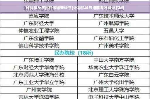 计算机及应用能考哪些证书(计算机及应用能考哪些证书呢)