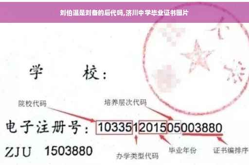 刘伯温是刘备的后代吗,济川中学毕业证书图片