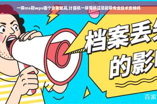 一级ms和wps哪个含金量高,计算机一级等级证是初级专业技术资格吗