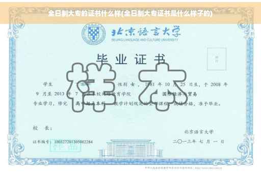 全日制大专的证书什么样(全日制大专证书是什么样子的)
