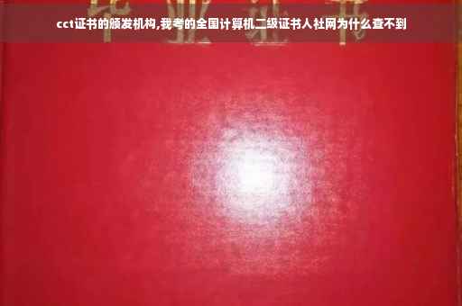 cct证书的颁发机构,我考的全国计算机二级证书人社网为什么查不到