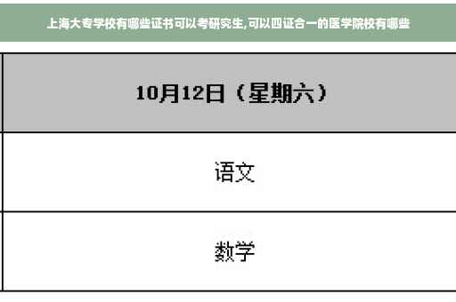 上海大专学校有哪些证书可以考研究生,可以四证合一的医学院校有哪些