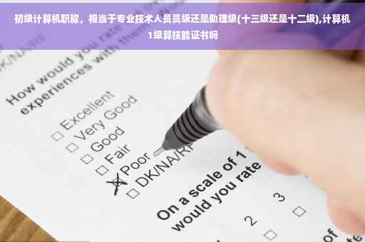 初级计算机职称，相当于专业技术人员员级还是助理级(十三级还是十二级),计算机1级算技能证书吗