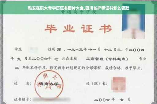 雅安在职大专学历证书图片大全,四川省护师证书怎么领取