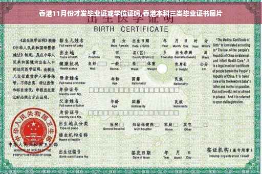 香港11月份才发毕业证或学位证吗,香港本科三类毕业证书图片