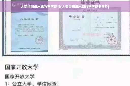 大专是哪年出现的学历证书(大专是哪年出现的学历证书图片)