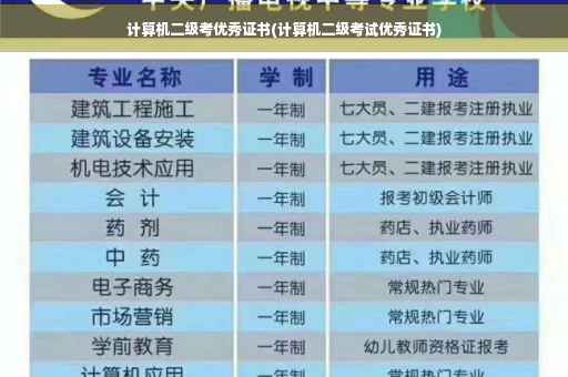 计算机二级考优秀证书(计算机二级考试优秀证书)