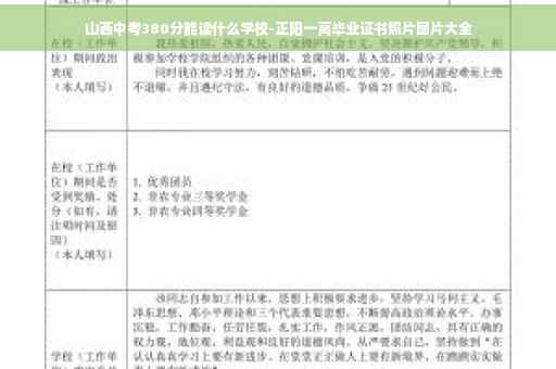 山西中考380分能读什么学校-正阳一高毕业证书照片图片大全