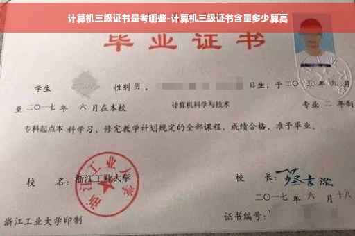 计算机三级证书是考哪些-计算机三级证书含量多少算高
