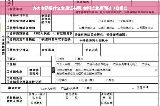 办大专需要什么资质证书呢,专科毕业后可以申请哪些