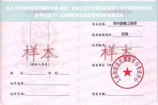 合工大本科毕业证书图片大全,请问：合肥工业大学挂科达到多少学分就没有毕业证和学位证了？公选课和专业选修课挂科影响两证吗
