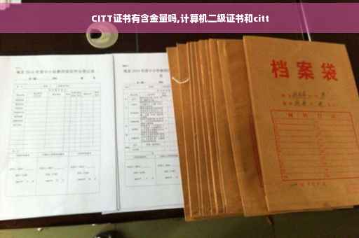 CITT证书有含金量吗,计算机二级证书和citt
