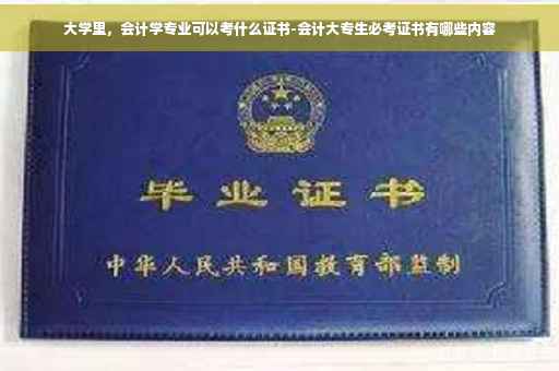 大学里，会计学专业可以考什么证书-会计大专生必考证书有哪些内容