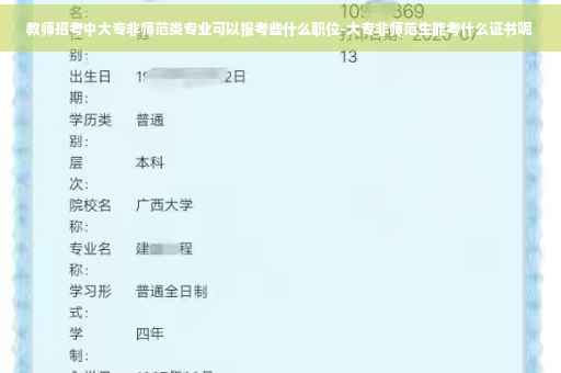 教师招考中大专非师范类专业可以报考些什么职位-大专非师范生能考什么证书呢