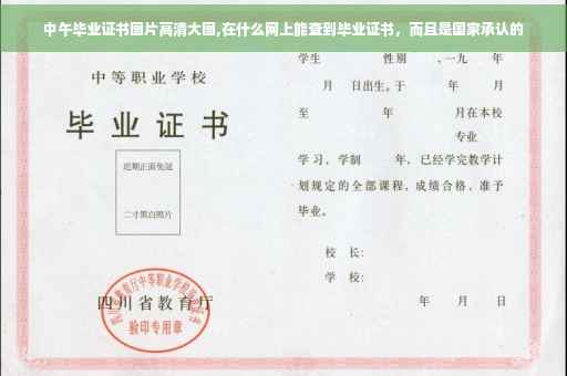 中午毕业证书图片高清大图,在什么网上能查到毕业证书，而且是国家承认的