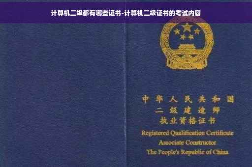 计算机二级都有哪些证书-计算机二级证书的考试内容