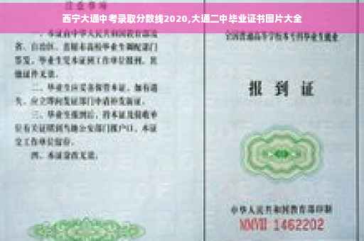 西宁大通中考录取分数线2020,大通二中毕业证书图片大全