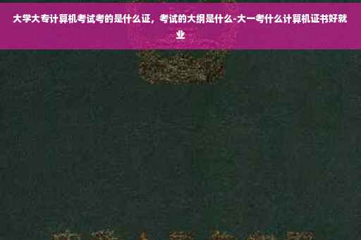 大学大专计算机考试考的是什么证，考试的大纲是什么-大一考什么计算机证书好就业