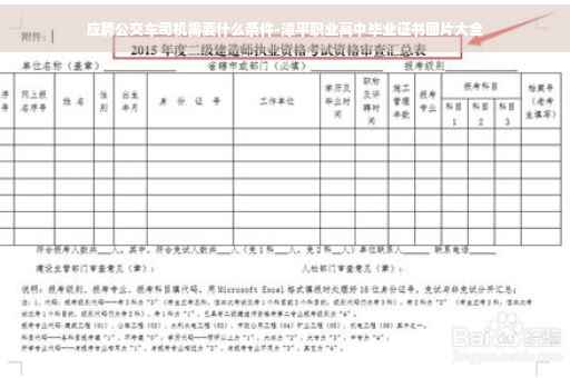 应聘公交车司机需要什么条件-漳平职业高中毕业证书图片大全