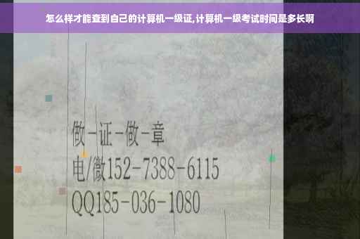 怎么样才能查到自己的计算机一级证,计算机一级考试时间是多长啊