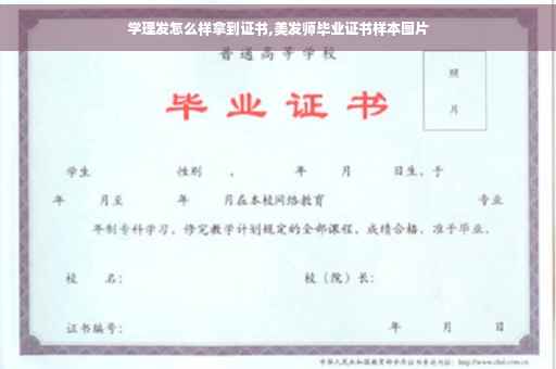 学理发怎么样拿到证书,美发师毕业证书样本图片