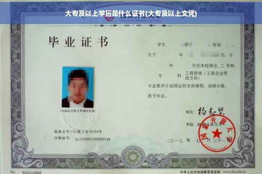 大专及以上学历是什么证书(大专及以上文凭)