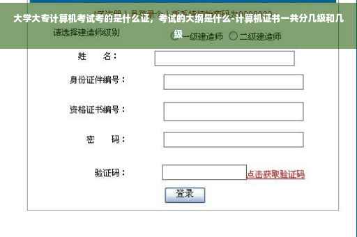 大学大专计算机考试考的是什么证，考试的大纲是什么-计算机证书一共分几级和几级
