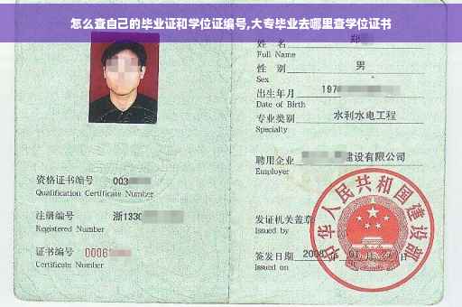 怎么查自己的毕业证和学位证编号,大专毕业去哪里查学位证书