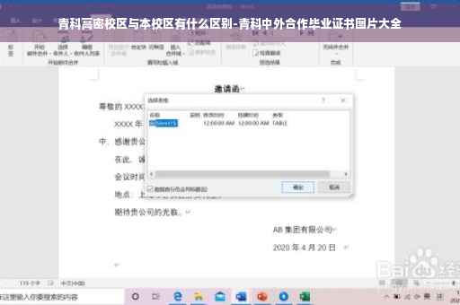 青科高密校区与本校区有什么区别-青科中外合作毕业证书图片大全