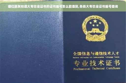 哪位朋友知道大专毕业证书的证书编号怎么能查到,各类大专毕业证书编号查询