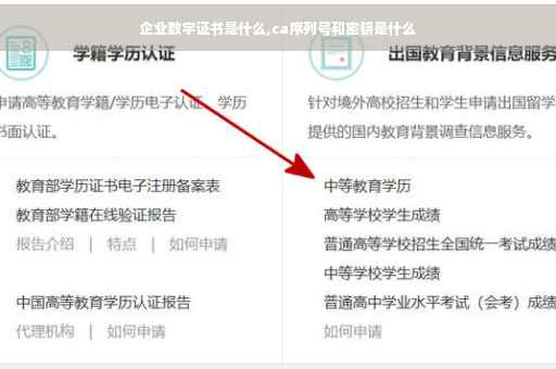 企业数字证书是什么,ca序列号和密钥是什么