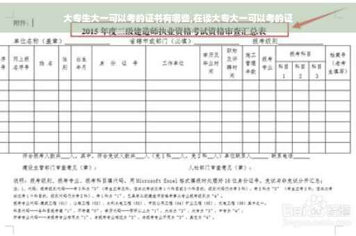 大专生大一可以考的证书有哪些,在读大专大一可以考的证