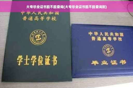 大专毕业证书能不能查询(大专毕业证书能不能查询到)
