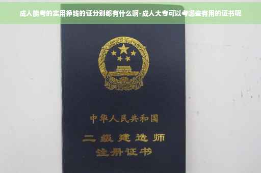 成人能考的实用挣钱的证分别都有什么啊-成人大专可以考哪些有用的证书呢