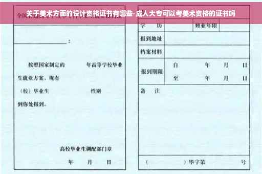 关于美术方面的设计资格证书有哪些-成人大专可以考美术资格的证书吗
