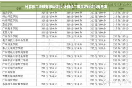 计算机二级都有哪些证书-计算机二级良好的证书有用吗