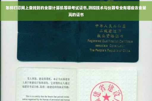 怎样打印网上查找到的全国计算机等级考试证书,测控技术与仪器专业有哪些含金量高的证书