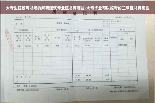 大专生在校可以考的所有建筑专业证书有哪些-大专毕业可以报考的二级证书有哪些