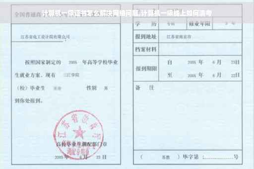 计算机一级证书怎么解决网络问题,计算机一级线上如何清考