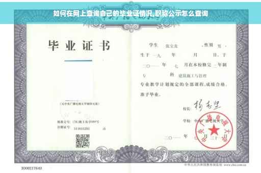 如何在网上查询自己的毕业证情况,职称公示怎么查询