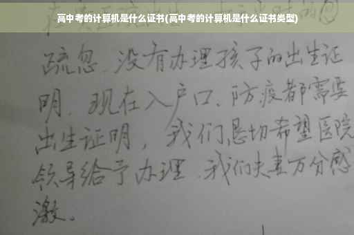 高中考的计算机是什么证书(高中考的计算机是什么证书类型)
