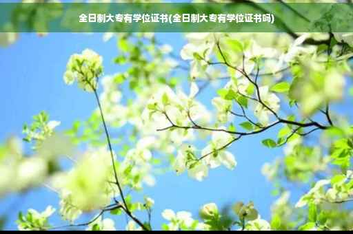 全日制大专有学位证书(全日制大专有学位证书吗)