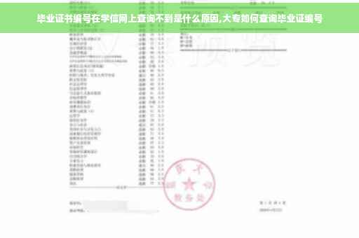 毕业证书编号在学信网上查询不到是什么原因,大专如何查询毕业证编号