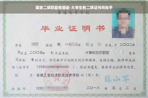 国家二级职称有哪些-大专生有二级证书吗知乎 国家二级职称有哪些-大专生有二级证书吗知乎