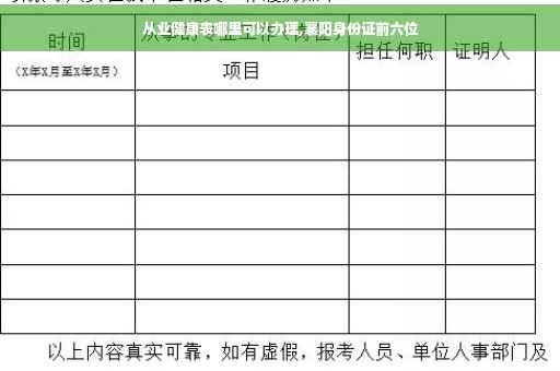 从业健康表哪里可以办理,襄阳身份证前六位