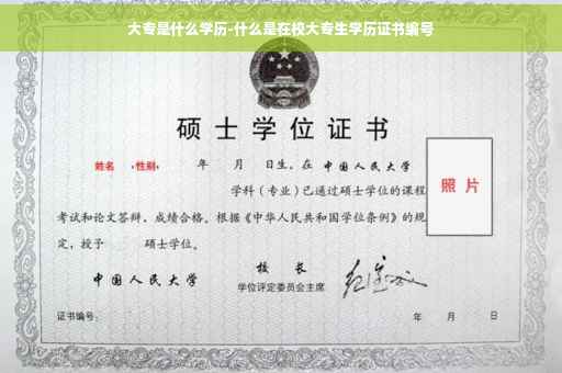 大专是什么学历-什么是在校大专生学历证书编号